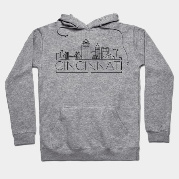 Cincinnati Minimal Skyline Hoodie by kursatunsal